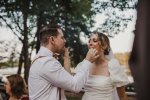 Bride and groom photos at Elopement in East Lake near Middleton in the Annapolis Valley, Nova Scotia