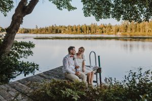 Bride and groom photos at Elopement in East Lake near Middleton in the Annapolis Valley, Nova Scotia