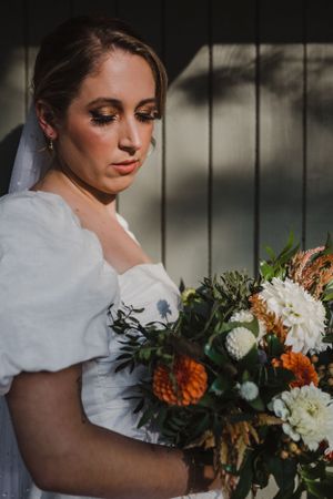 Getting ready photos at elopement in the Annapolis Valley, Nova Scotia