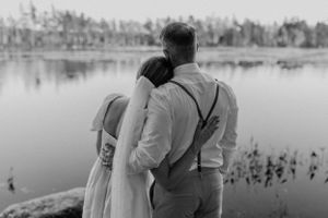 Bride and groom photos at Elopement in East Lake near Middleton in the Annapolis Valley, Nova Scotia