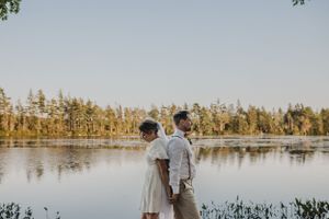 Bride and groom photos at Elopement in East Lake near Middleton in the Annapolis Valley, Nova Scotia