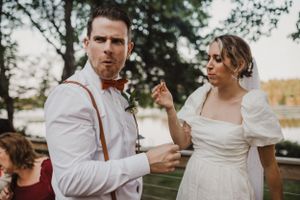 Bride and groom photos at Elopement in East Lake near Middleton in the Annapolis Valley, Nova Scotia