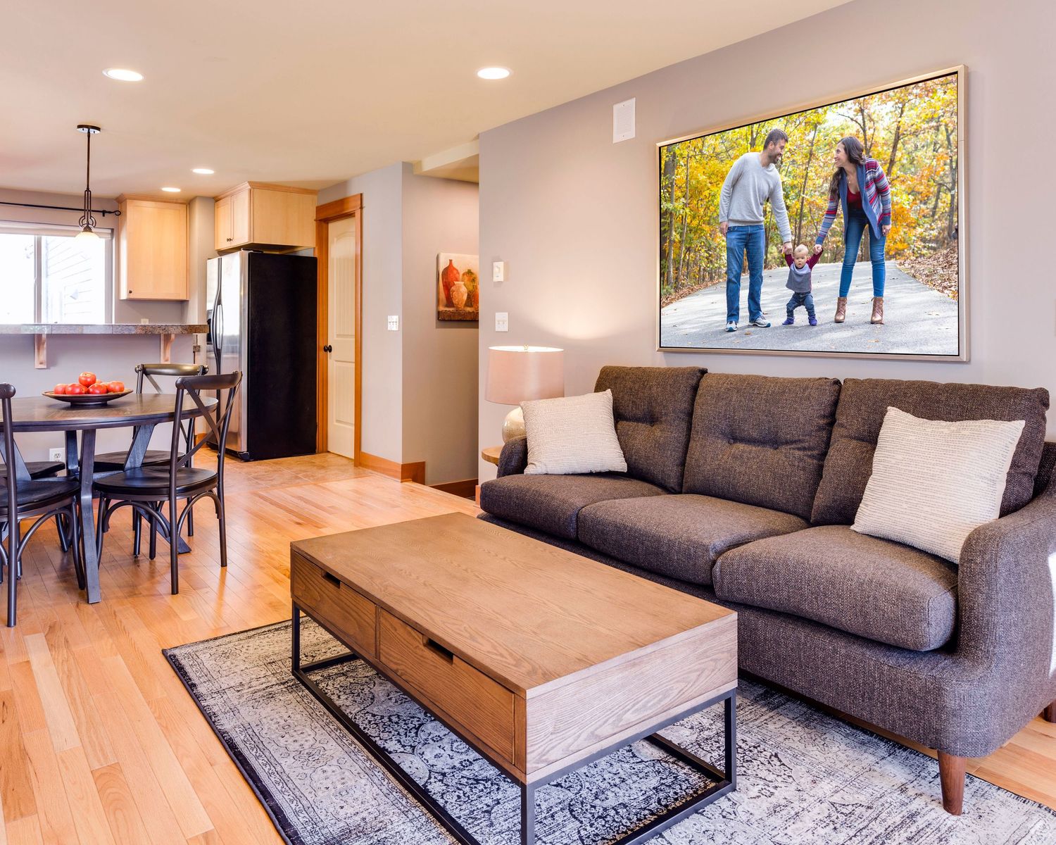 Canvas wall art for family photography in home