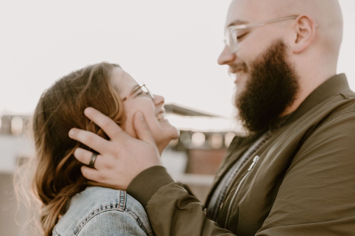 Lifestyle couples portrait in Joplin, Missouri with movement-focused posing and intimate storytelling.