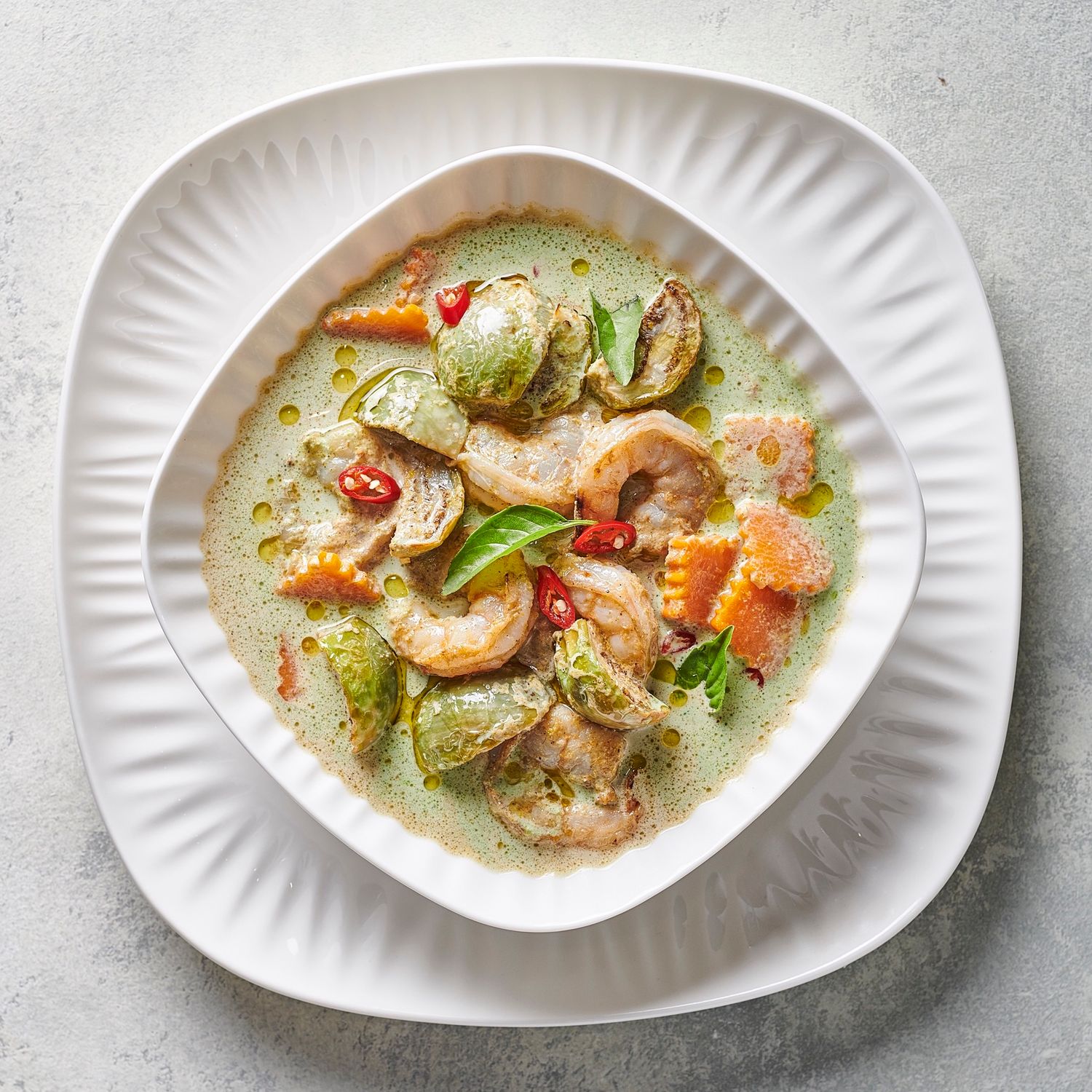 Green Thai Shrimp Curry - Menu Shoot