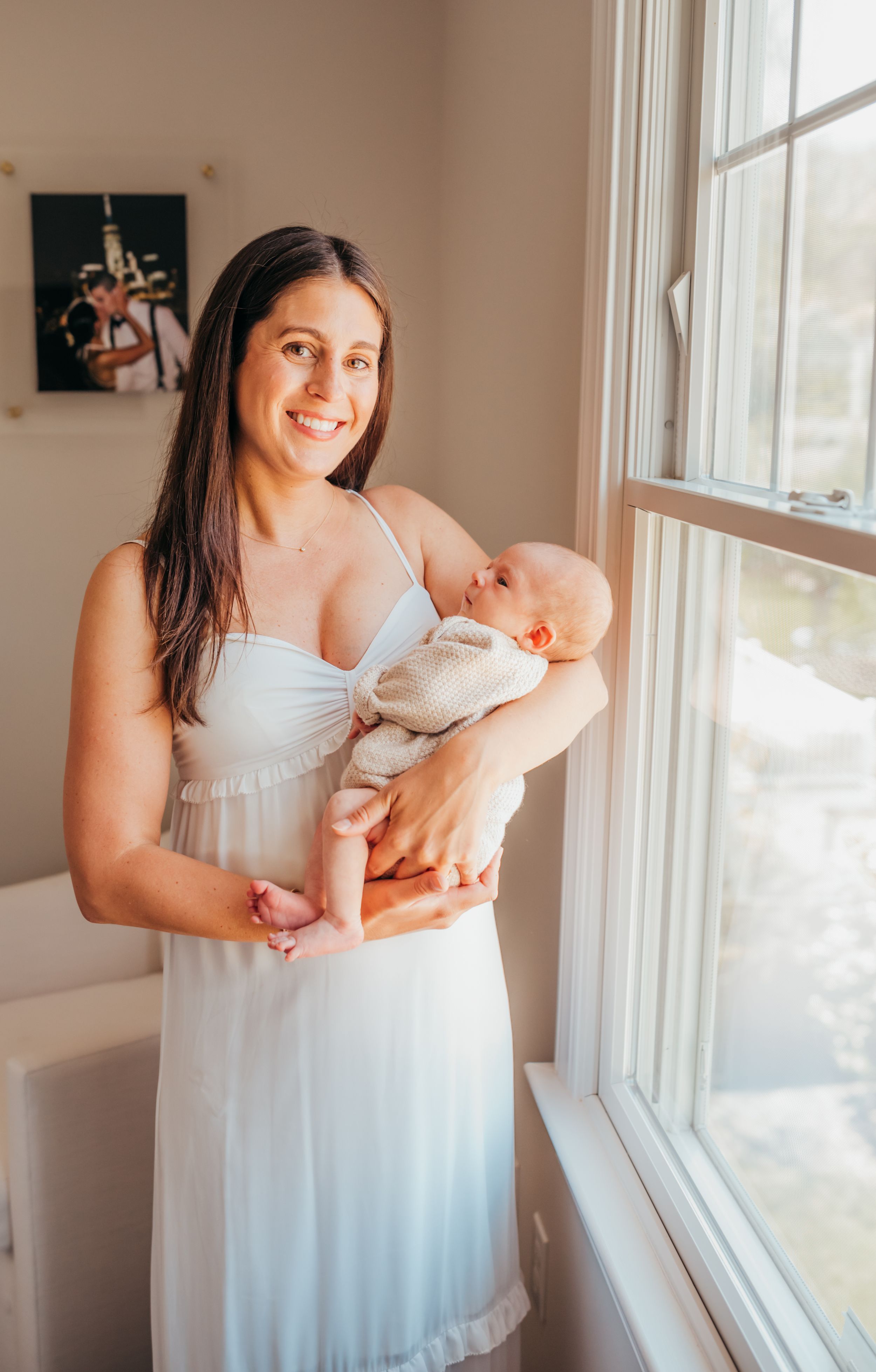 newborn photo session with one month baby in atlantic highlands, nj