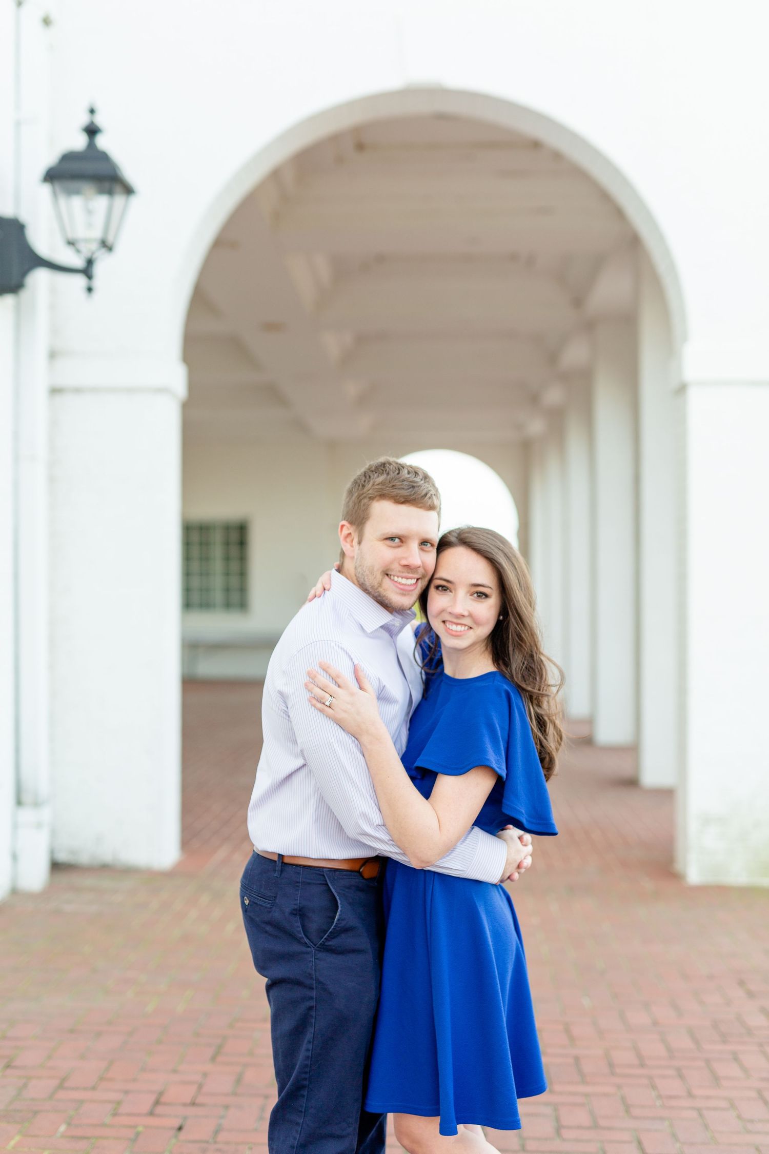 Couple Posing at Dallas Baptist University. Wedding photographer in Mansfield, TX.