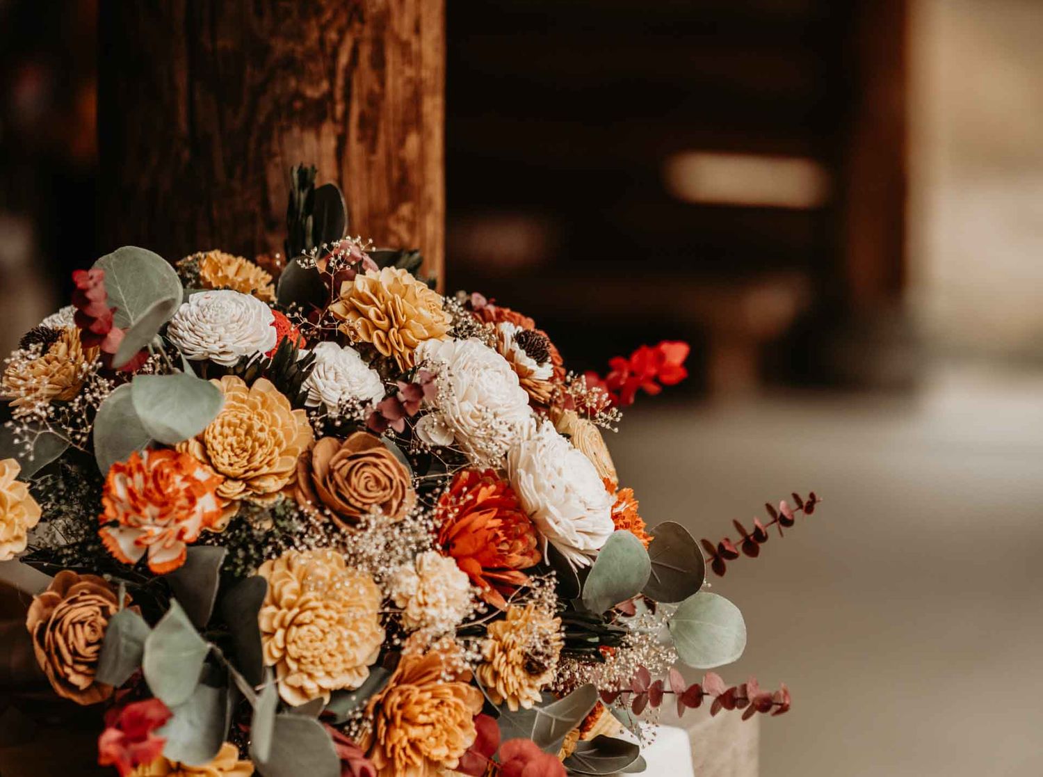 wooden flower bouquet