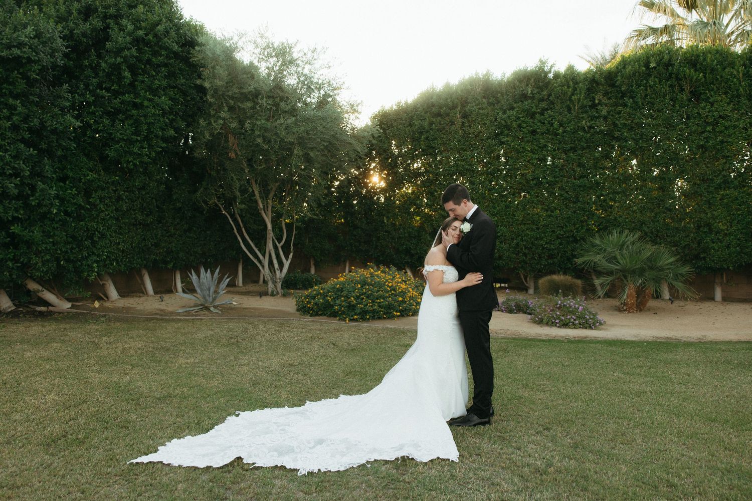 Bride and groom portraits from Palm Springs wedding in CA