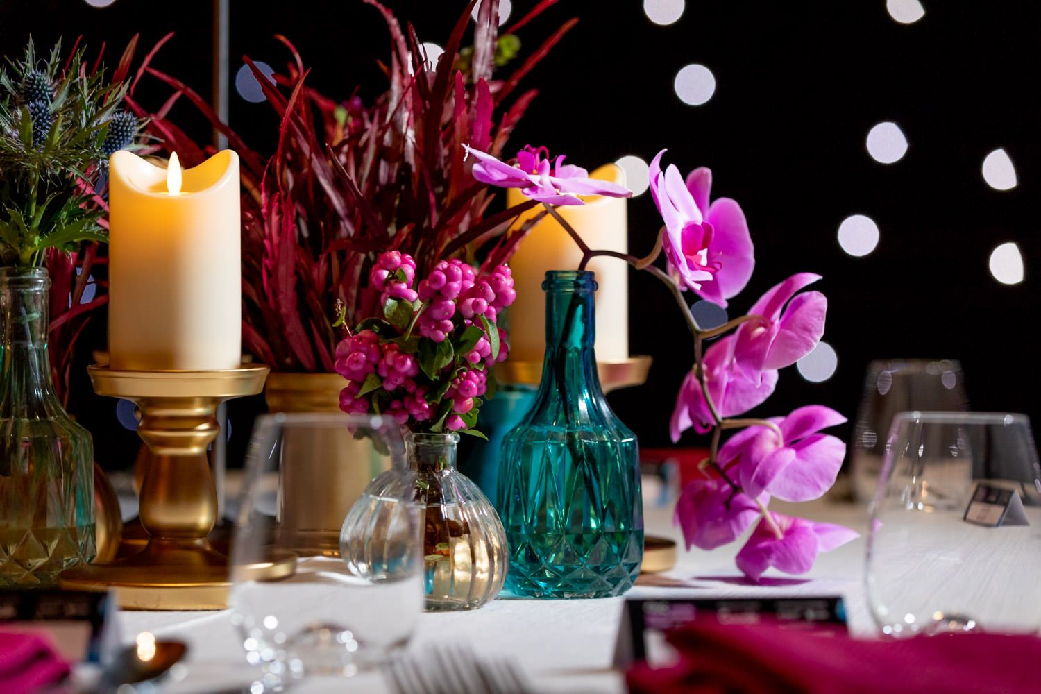 A product shot showing the table decorations at an event held in the Natural History Museum, London by Danny Loo