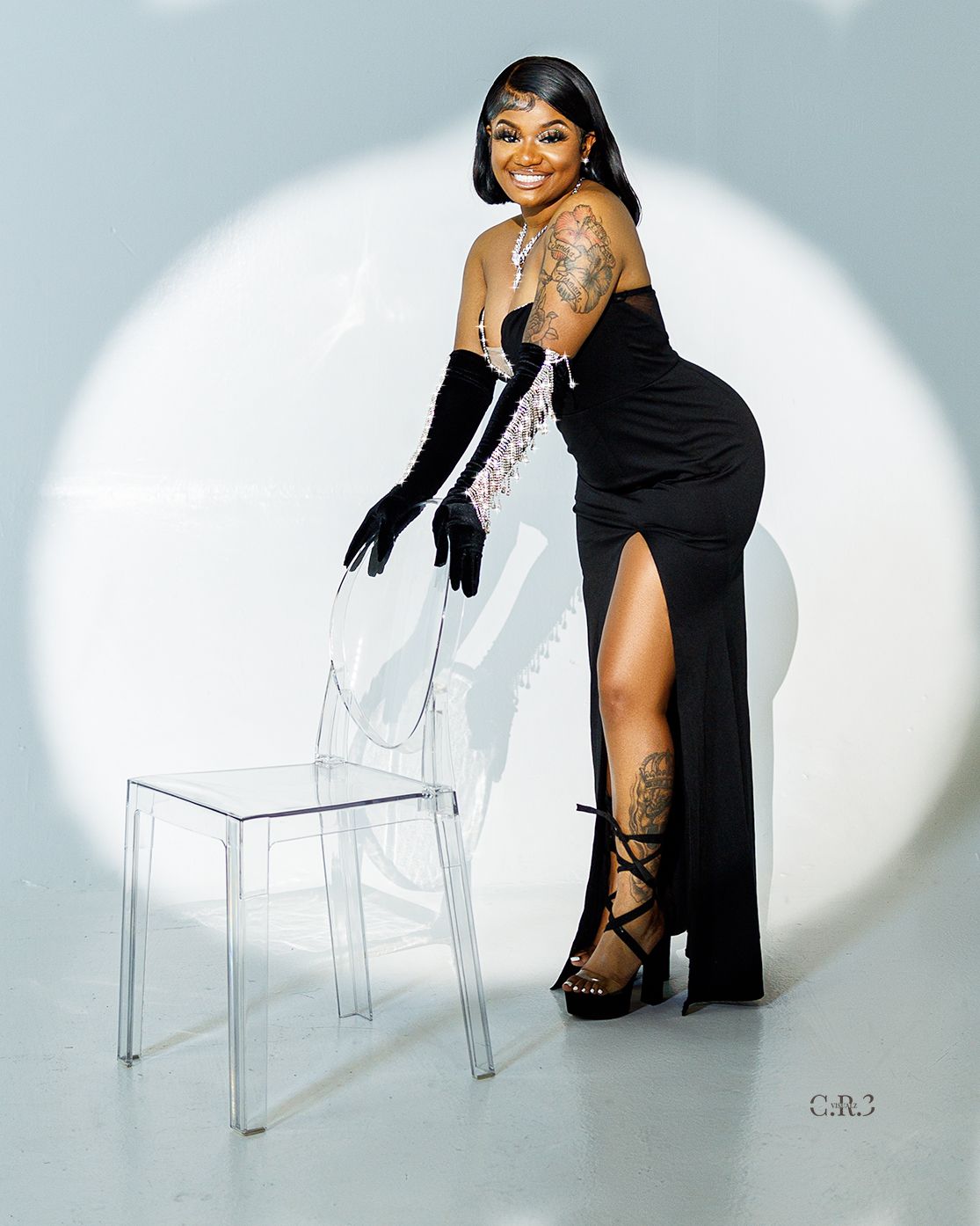 Amazing spotlight effect photoshoot with client for her birthday, Shinning shinning ya!