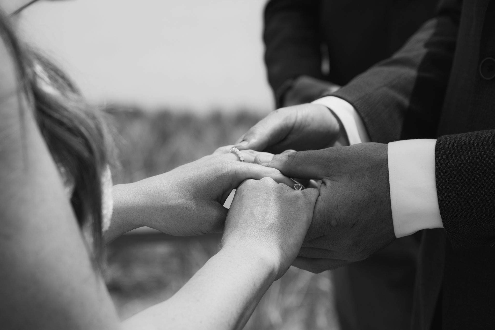 Couple holding hands