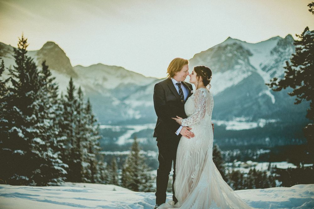 Canmore Wedding Elopement Photography Winter Mountain Photographer