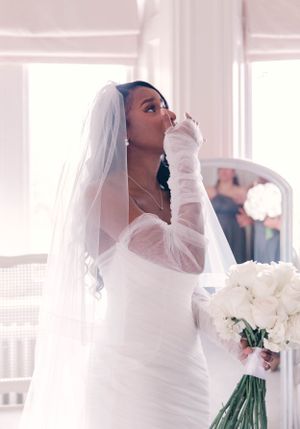 Emotional fine art bride portrait Manor by the lake Cheltenham photographer