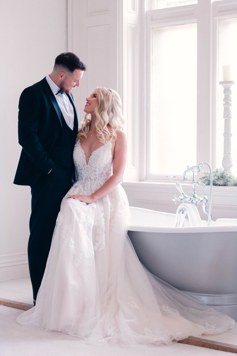 Manor by the lake couple portrait bridal suit fine art wedding photographer county wedding magazine feature