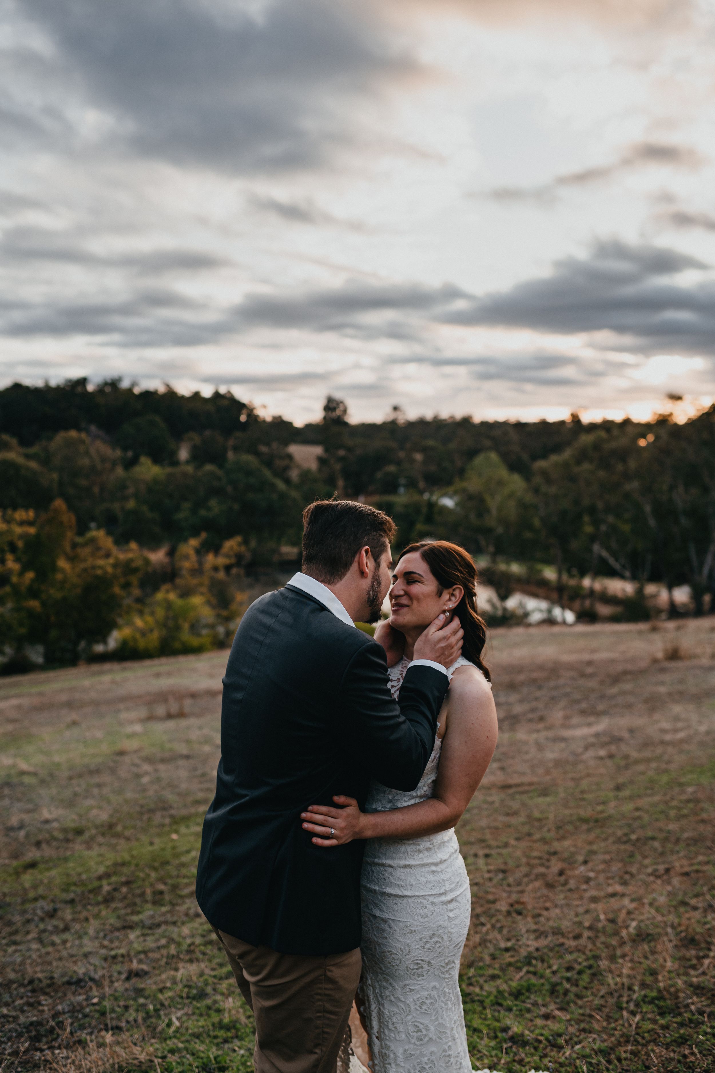 intimate couple pose bride and groom pre wedding