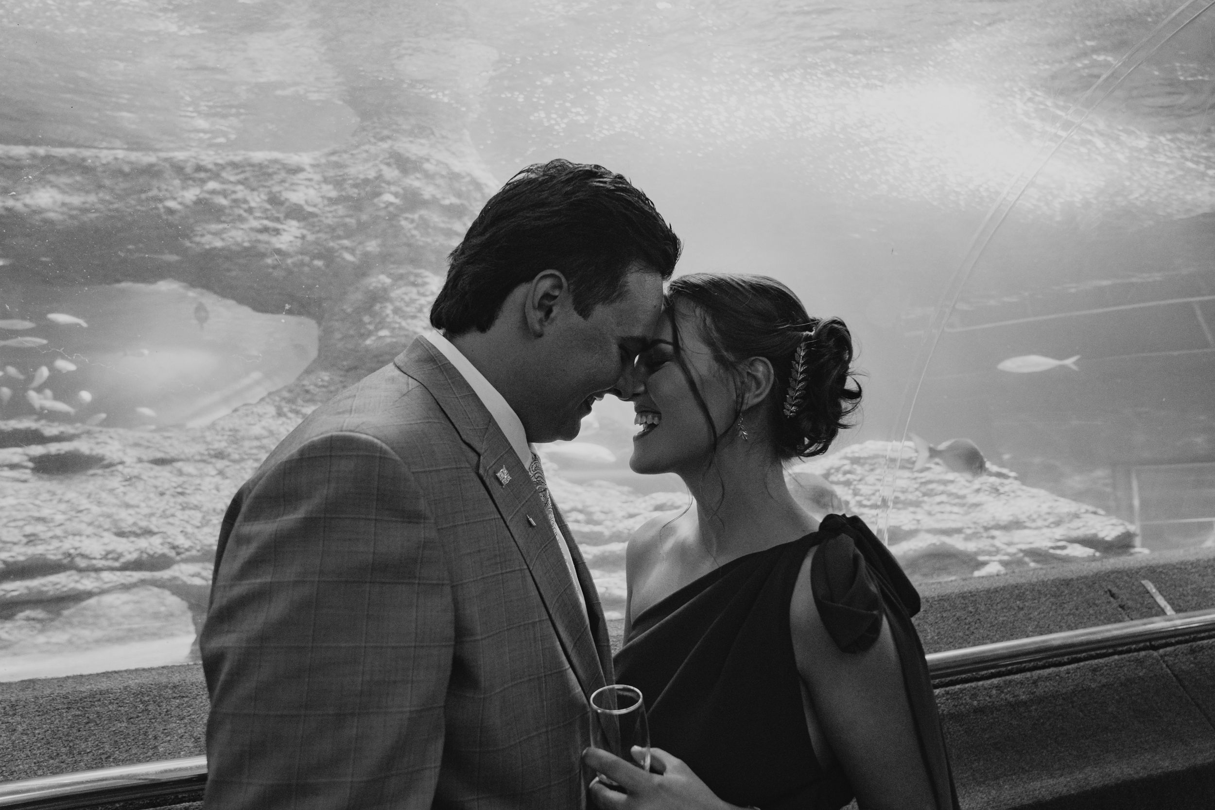 couple bride and groom poses intimate forehead