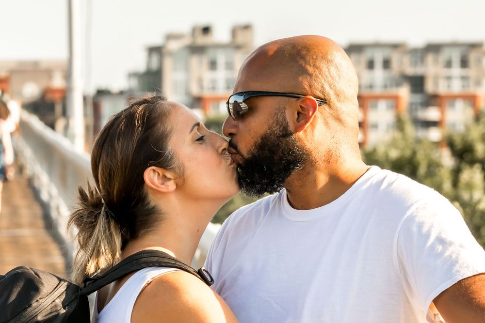 Kissing on a bridge in Tennessee