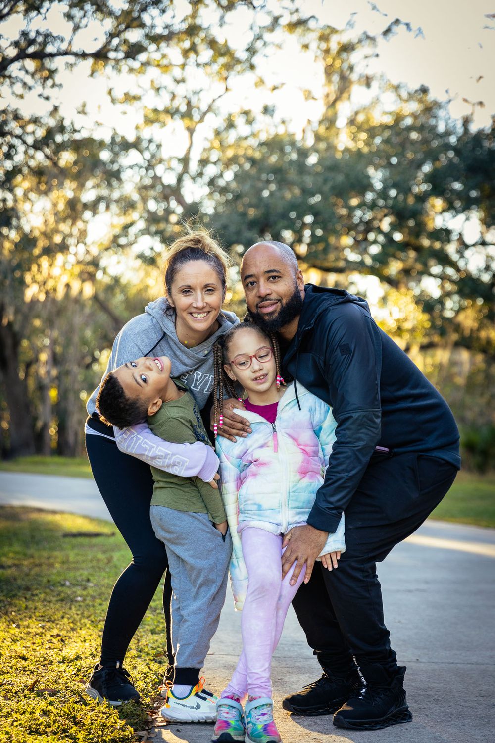 Family photo in park in Orlando Florida
