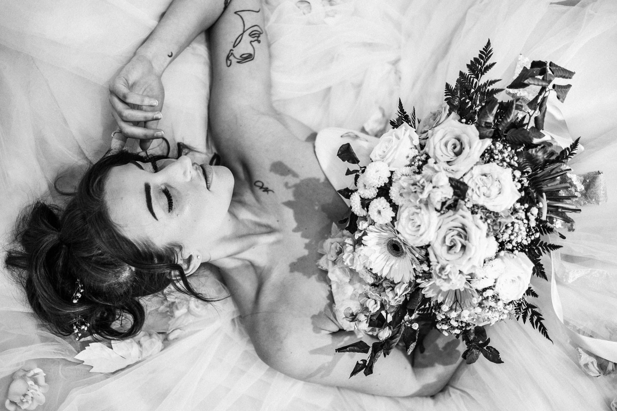 editorial bridal photo in studio in London Ontario Canada