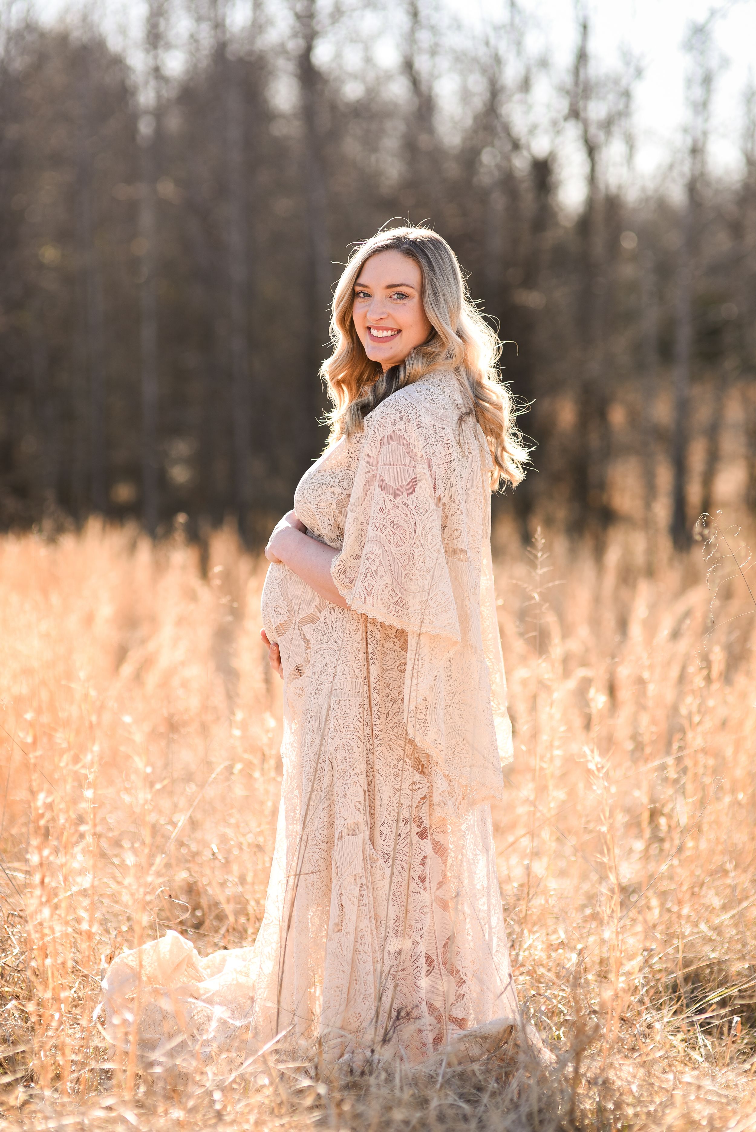 maternity photo natural setting Mebane NC