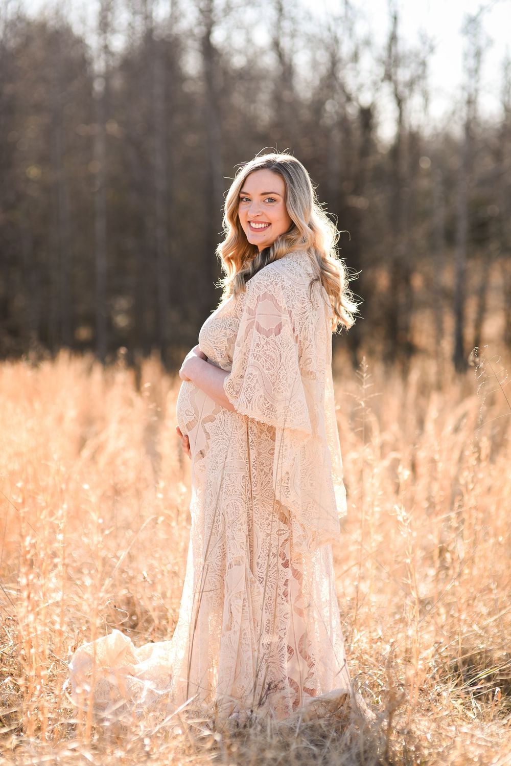 maternity photo natural setting Mebane NC