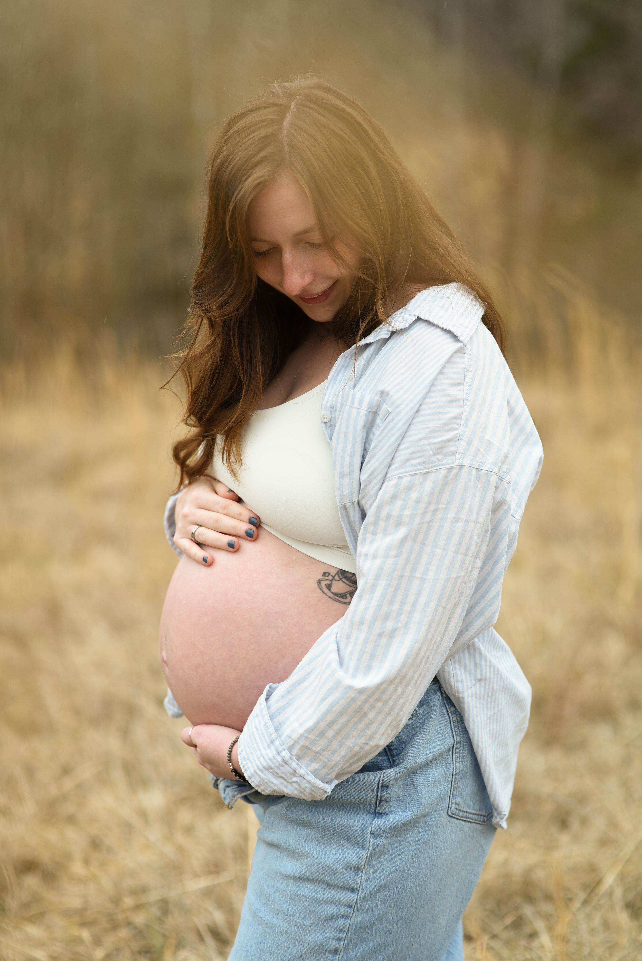 maternity photo natural setting Mebane NC