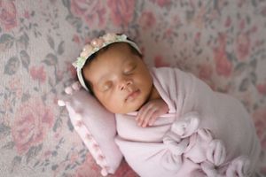 baby girl on floral
