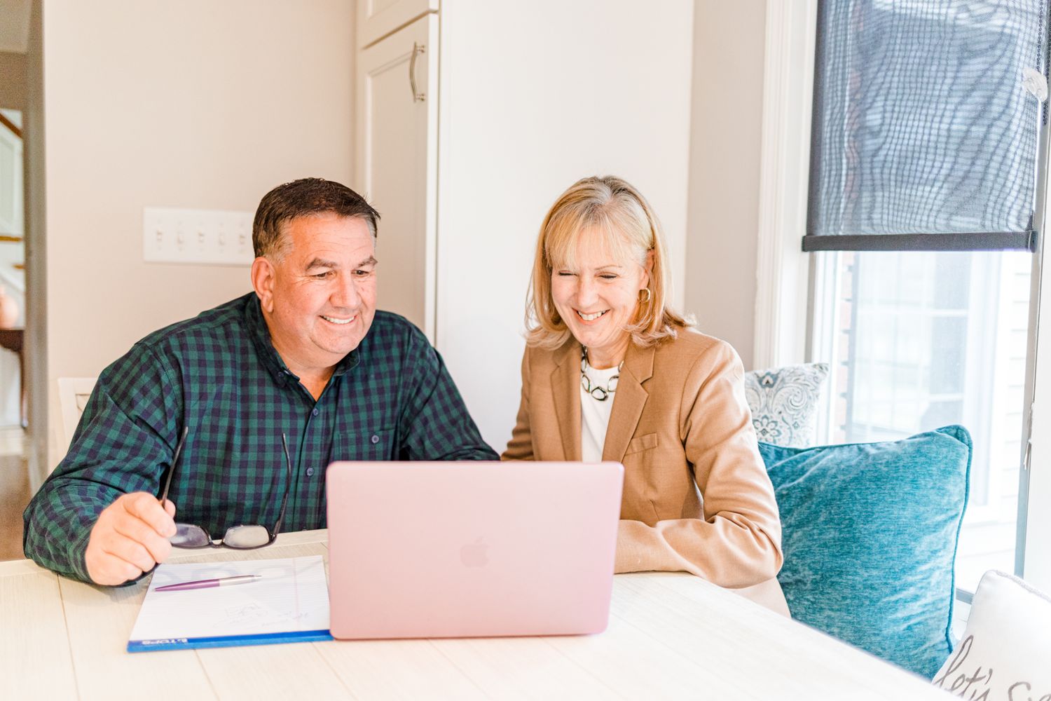 Husband and wife real estate team during a Hudson Valley, NY branding photo session with Danielle Lauren Photography