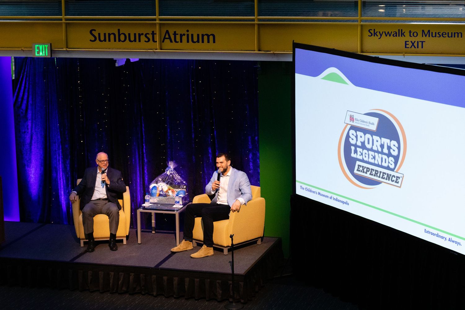 Children's Museum hosts Andrew Luck to talk about the Sports Legend Experience