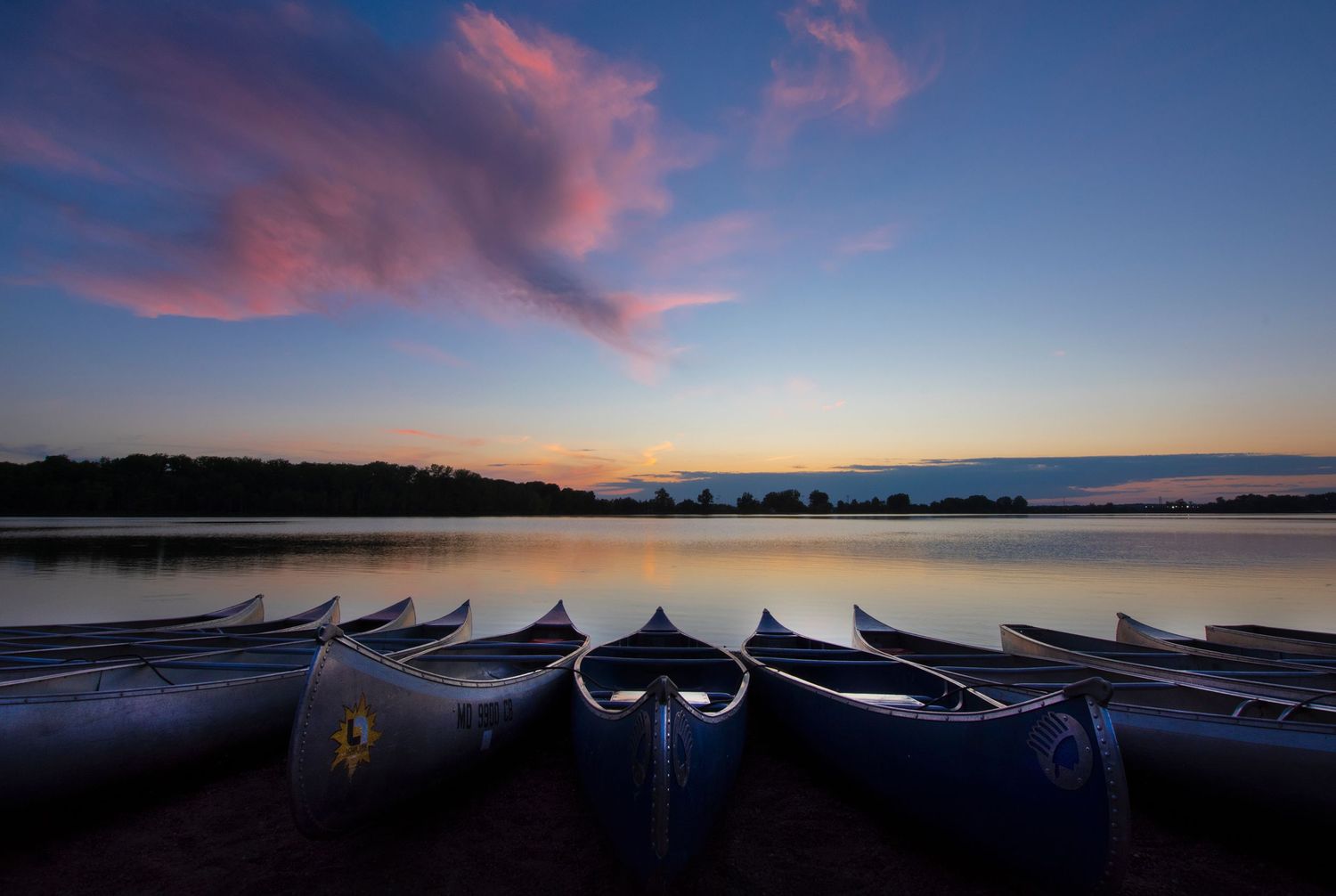 Canoes on Lake