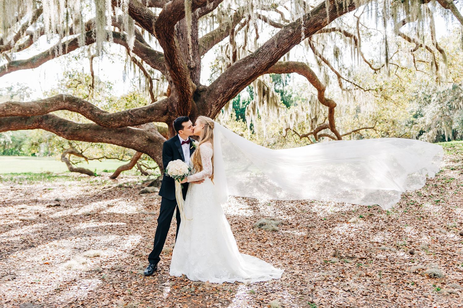 Bride and Groom at Philippe Park Safety Harbor