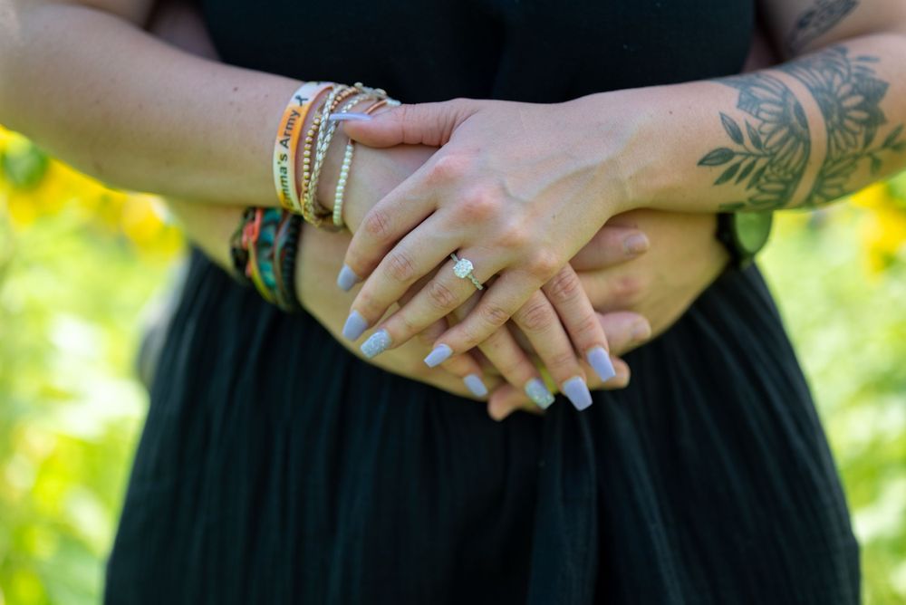 Engagement session at sunflower field
