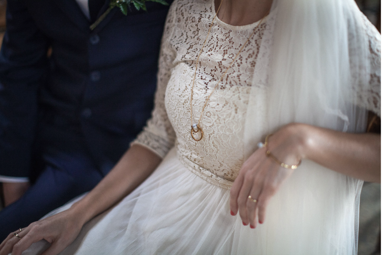 Close up of bride & groom