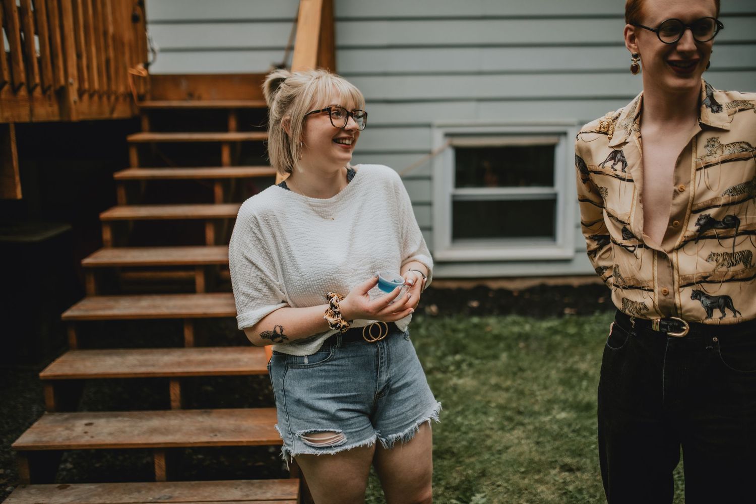 girl laughing at a party