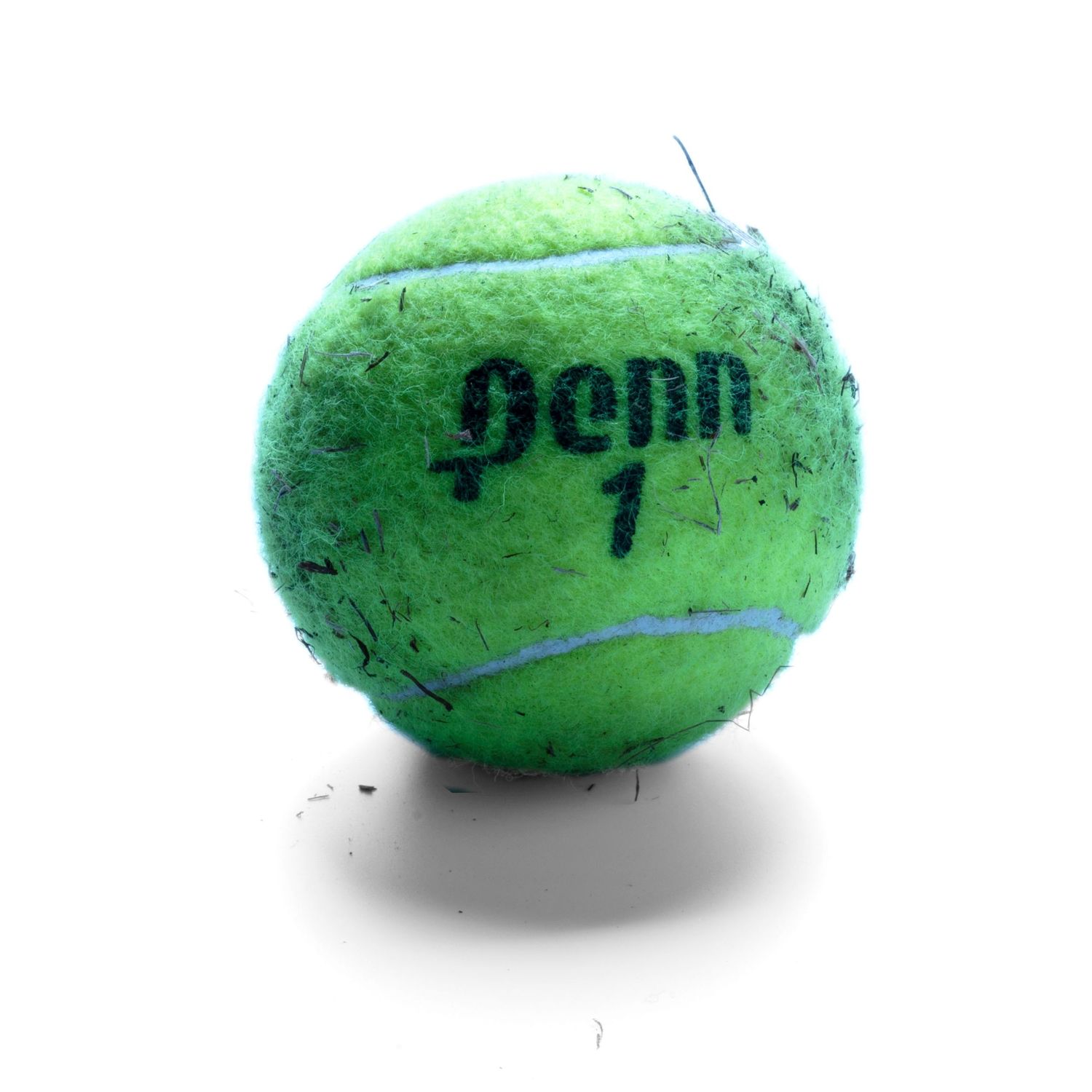 Green Penn tennis ball isolated on white background.