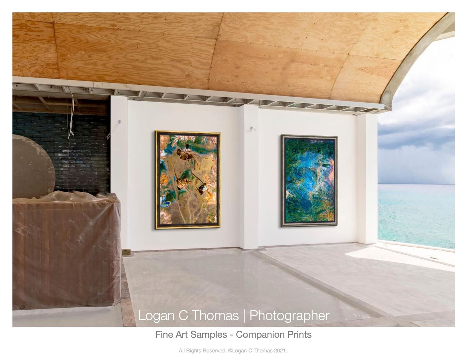 A mockup of two of the final pieces in the QP Bistro before construction was completed by artist Logan C Thomas Barbados