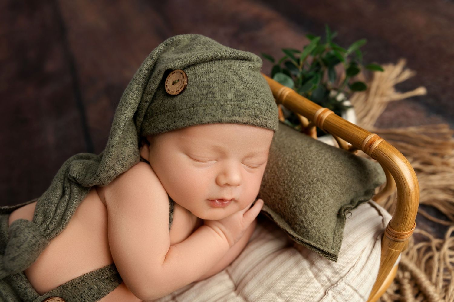 Newborn sleeping on bed. Newborn session. New Hampshire Newborn Photographer