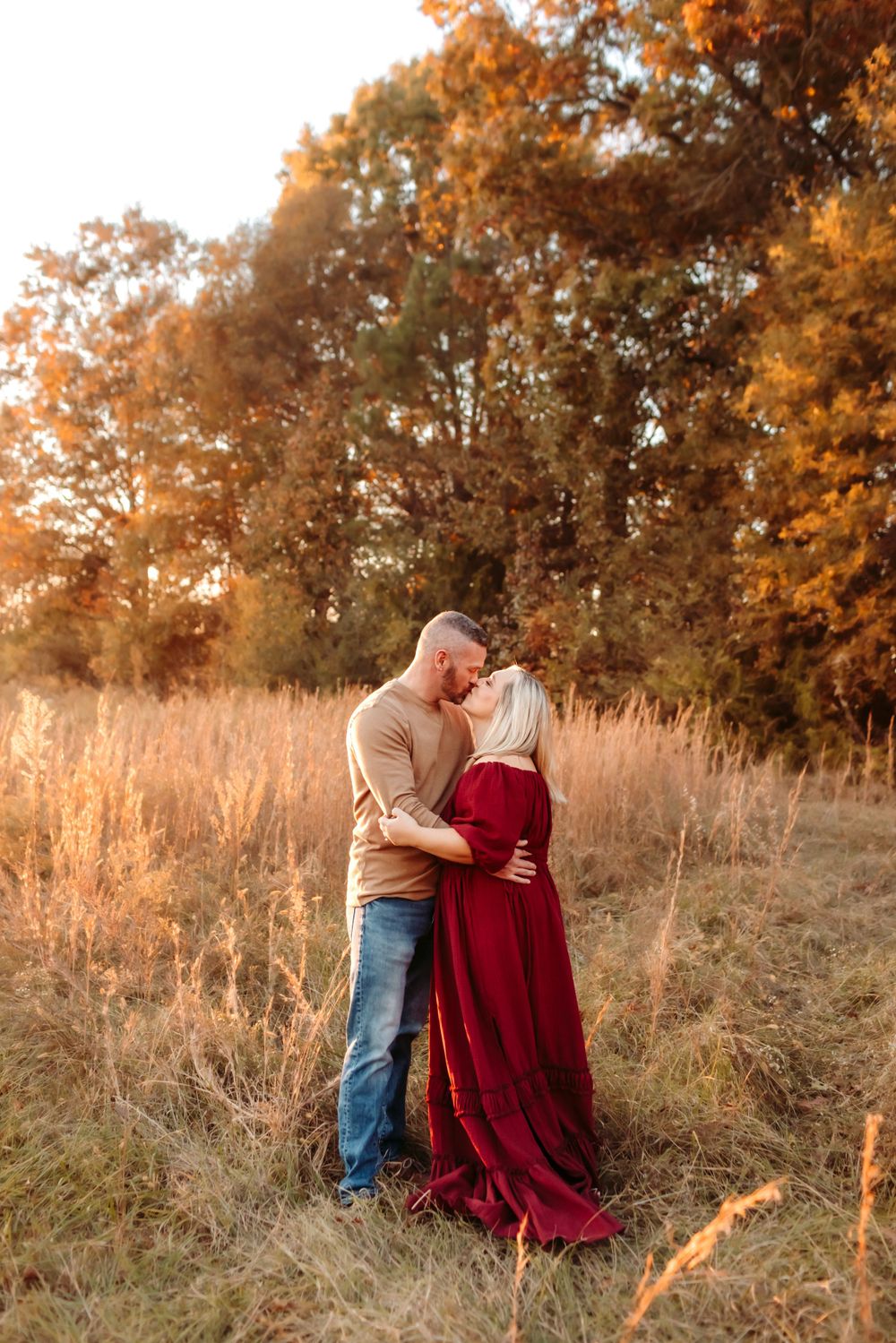 Cozy couples session in Lincolnton NC with earthy tones