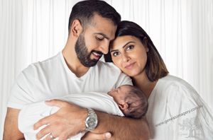 Genesis Imagery newborn session in Gilston with professional temperature control.
