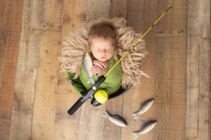 newborn baby fishing theme studio prop photography swansboro nc studio near Jacksonville, Hubert, and Richlands nc