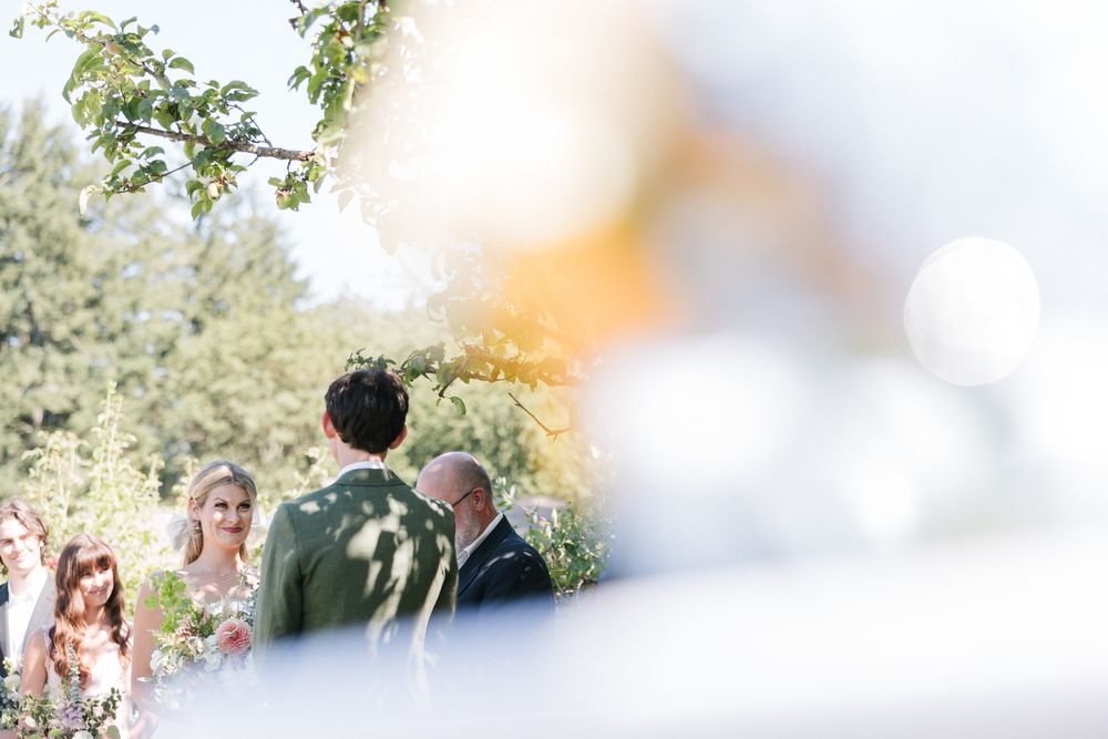 a romantic wedding photo of a farm British Columbia wedding.