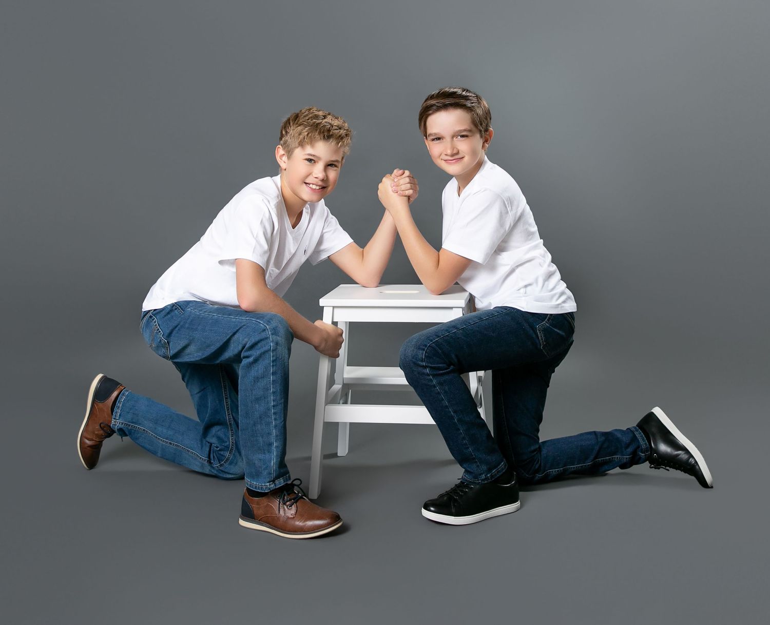 Fine art kids portrait in a professional studio setting — timeless children's photography by Bradenton-Sarasota photographer