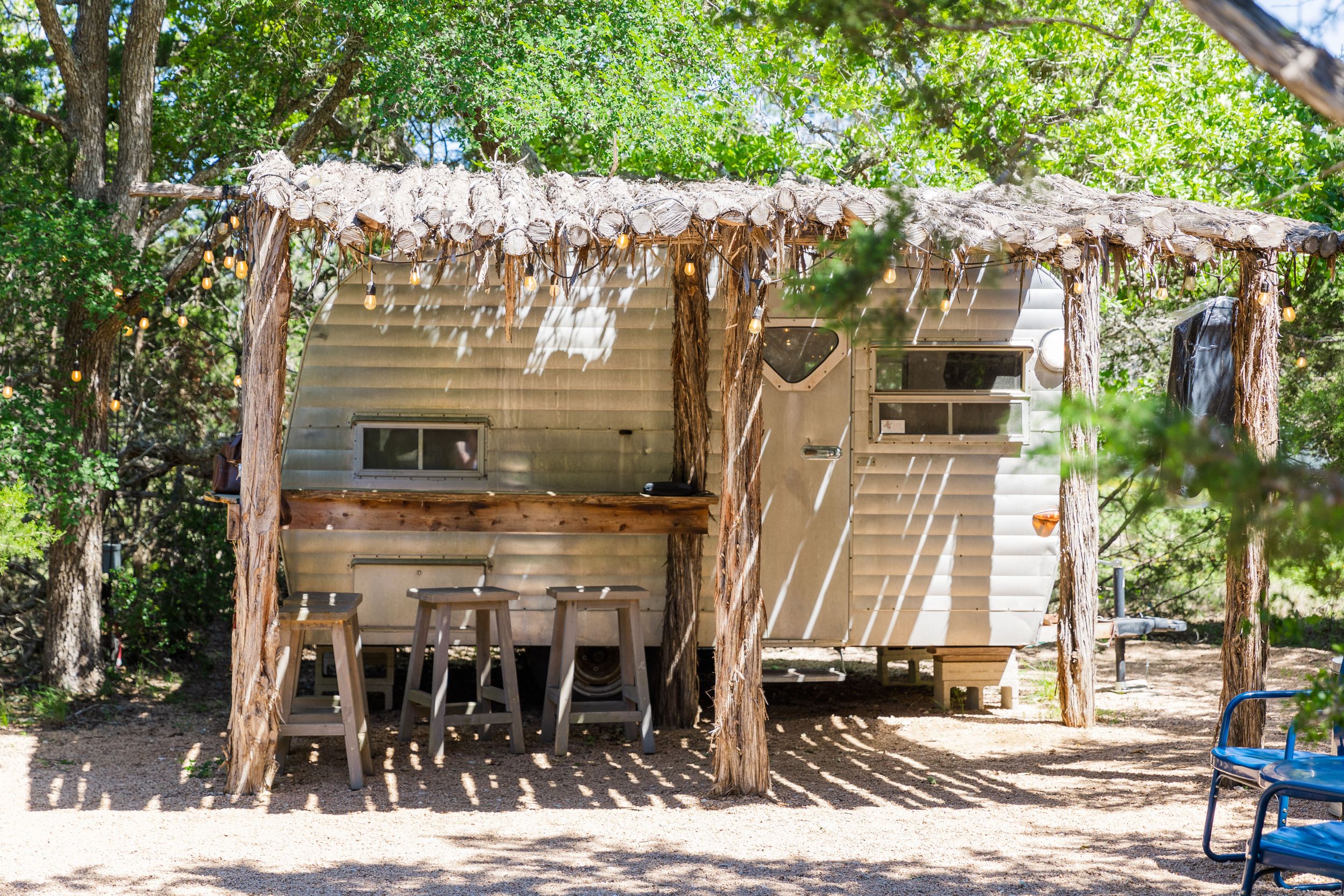 grooms prep trailer at The Wildflower Barn