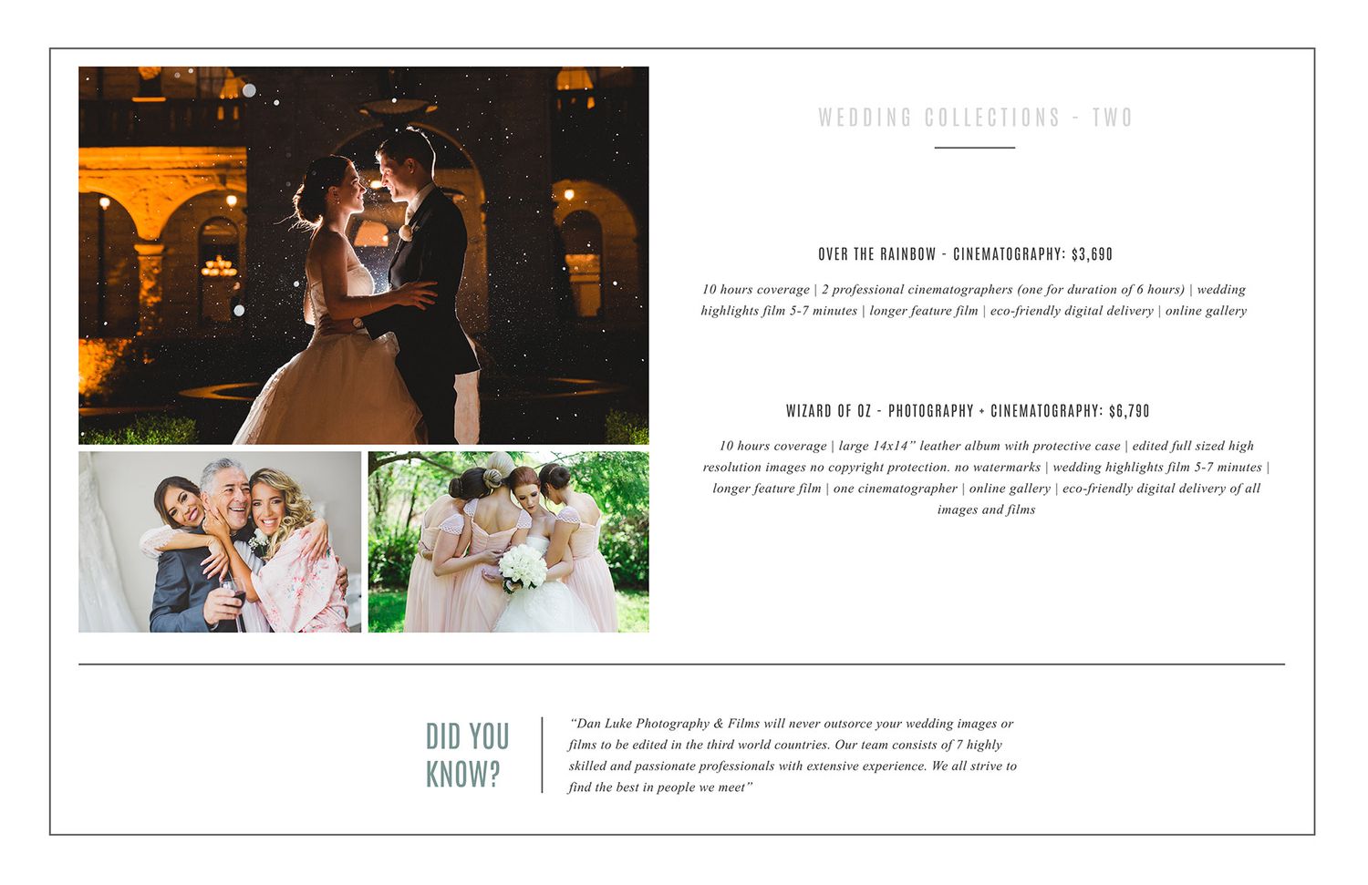 Wedding photography website design showcasing various celebration moments.