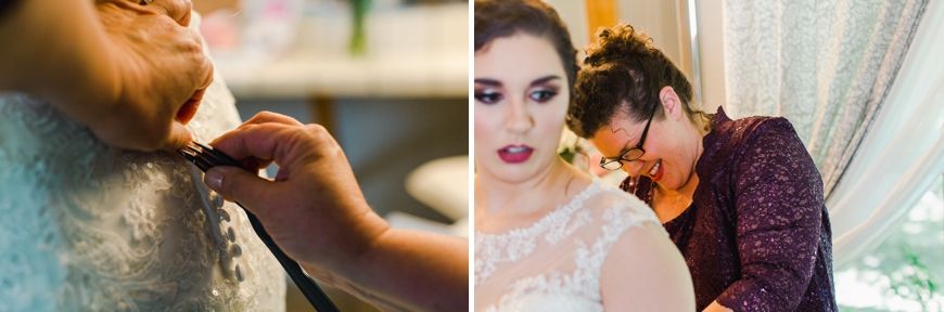 Close-up details of makeup application and styling preparations.