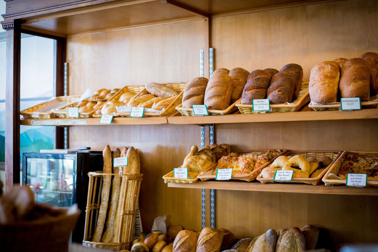 Beautiful Display of Fresh Baked Bread at Bakery
