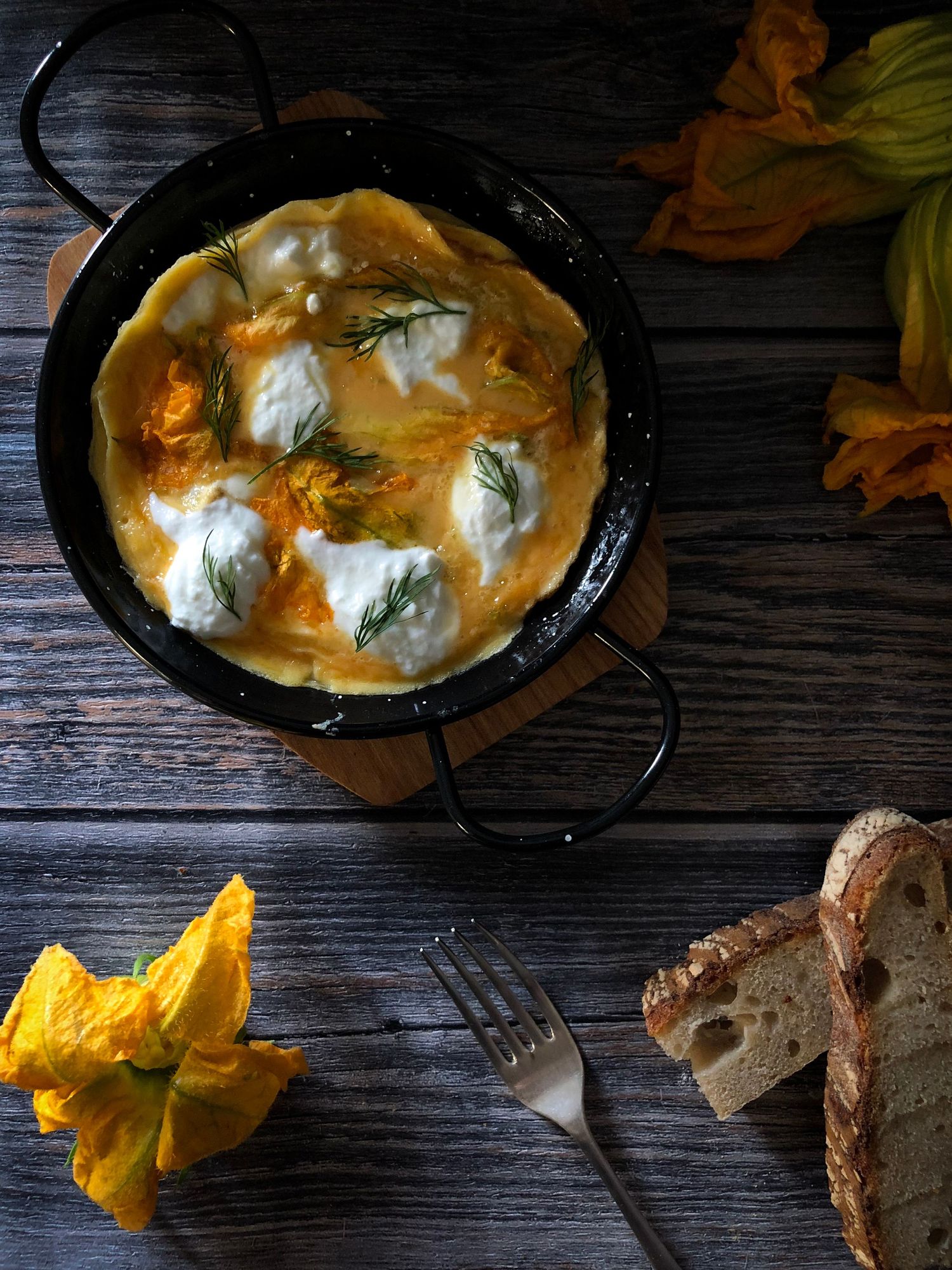 Courgette Flower Omelette - Photo by © Reka Csulak