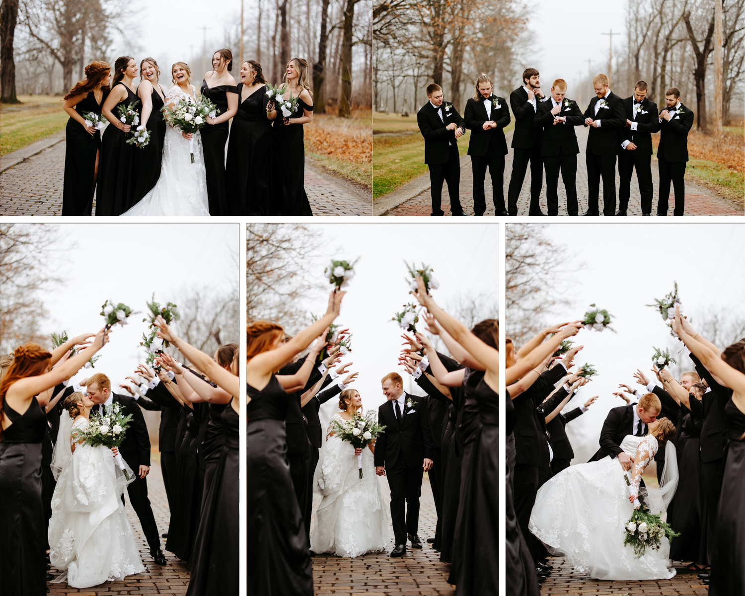Ohio Wedding, Winter Wedding, Midwest Winter Wedding, Winter Wedding, Ohio Winter Wedding, Bridal Party Portraits