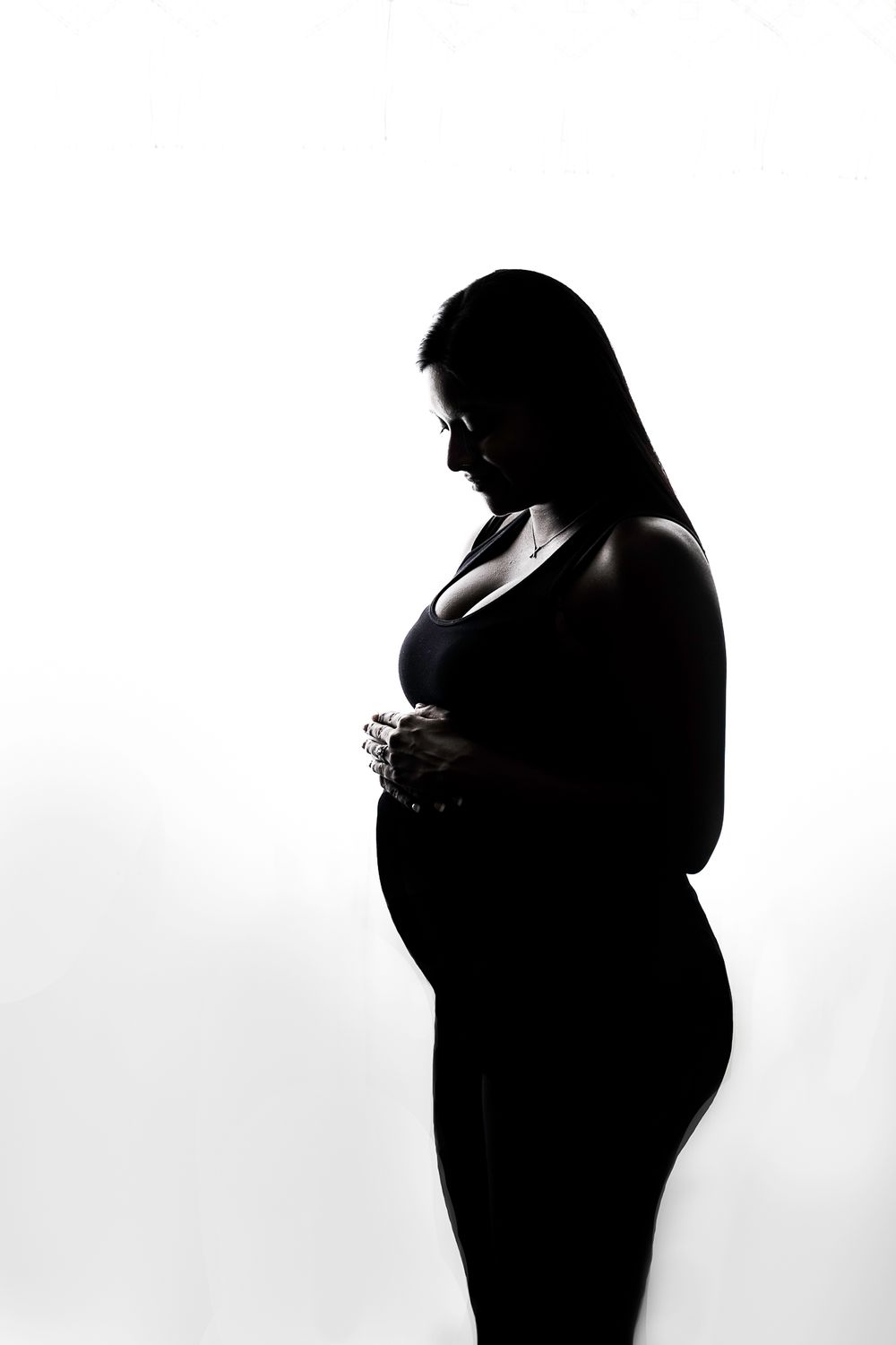 Maternity Silhouette Photo Indoor Studio Motherhood Black Shadow Picture